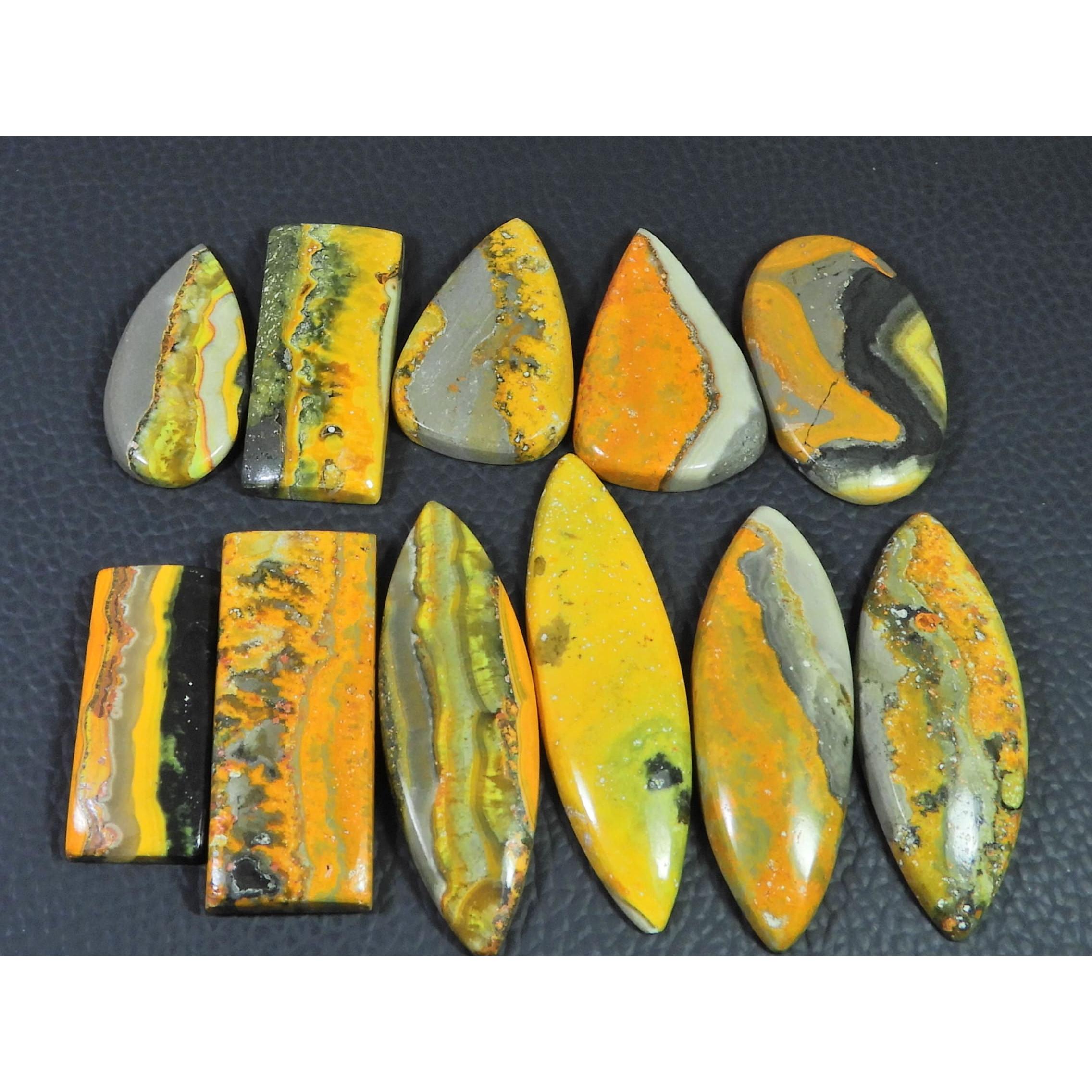 270Cts. Natural Bumble Bee Jasper Mix Cabochon Loose Gemstone 09 Pcs Lot C-2235