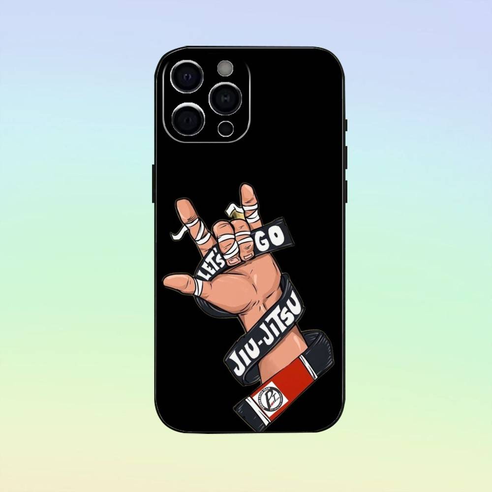 BJJ Brazilian Jiu-Jitsu Phone Case For iPhone17,16,15,14,13,12,11 Plus,Pro Max Soft Black Cover