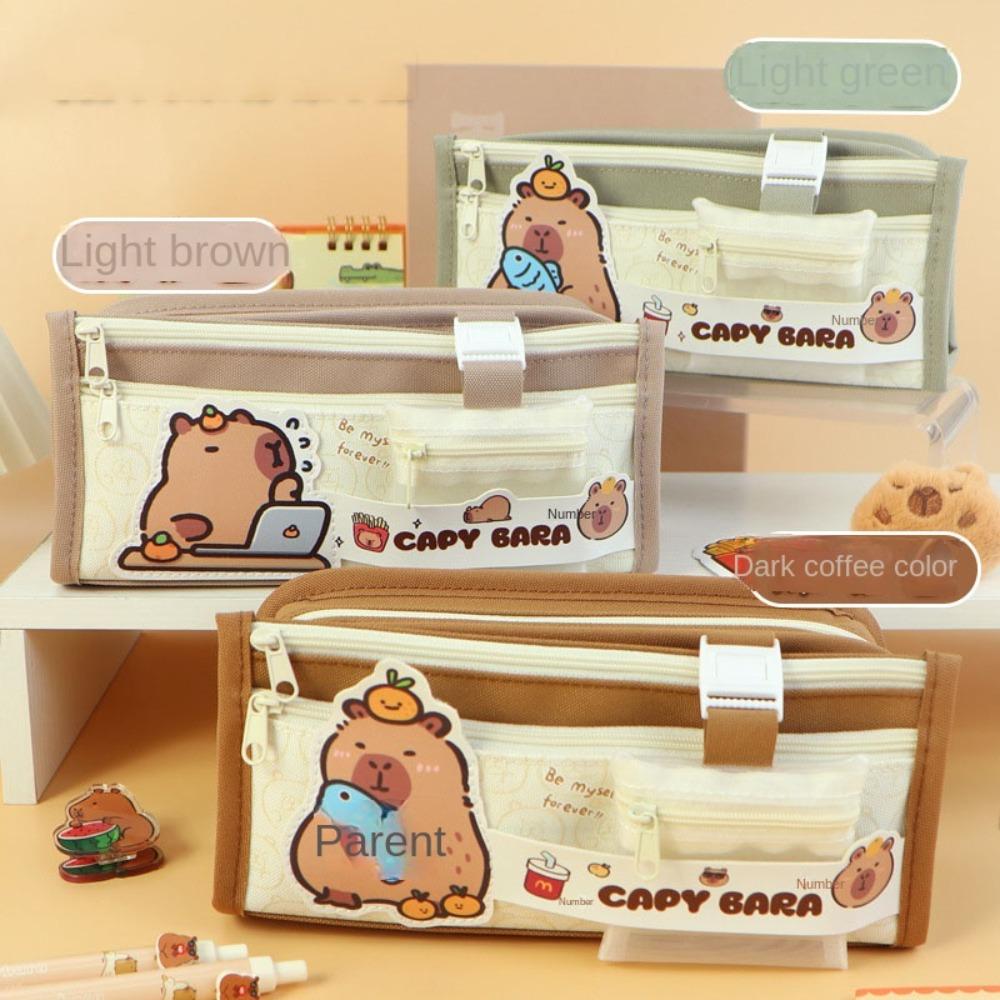 Large-capacity Capybara Pencil Case Storage Box Capybara Pencil Bag Capybara Pen Pouch  Stationery