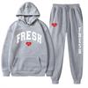 European Size Plus Fashion Printed Sweater Autumn and Winter Fleece Warm Hoodie Casual Sports Women's Suit