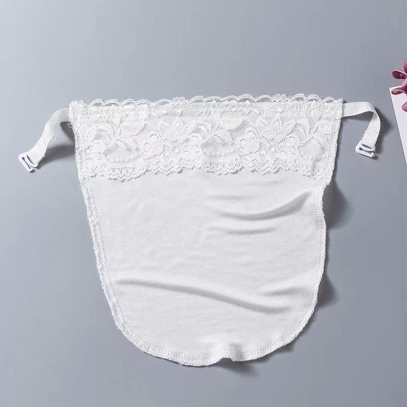 New Silk Tube Bra With Elastic Band Women Easy Clip-on Lace Solid Color Mock Camisole Insert Wrapped Chest Tube Tops Fake Collar