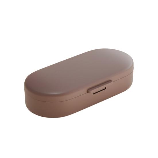 

Pill Box with Independent Compartments Pill Organizer Silicone Ring Moisture Proof Travel Case for Morning Noon Evening Small кофейный