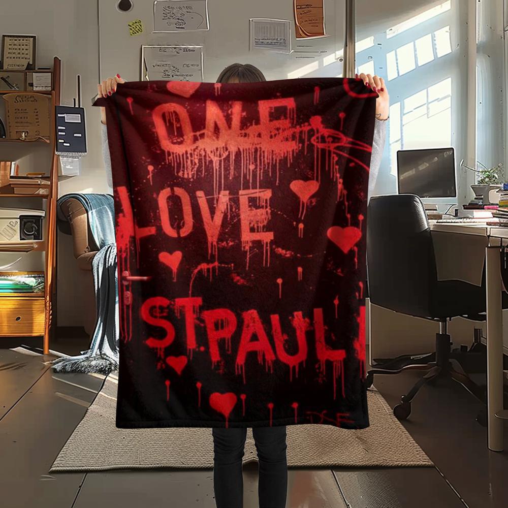 1Pc St. Pauli FC Print Flannel Blanket, High quality Comfortable for All Seasons, Home Decor, Warmth and Comfort, Perfect for Christmas GiftS