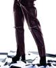 OZOD Python Zipper Pants_Wine
