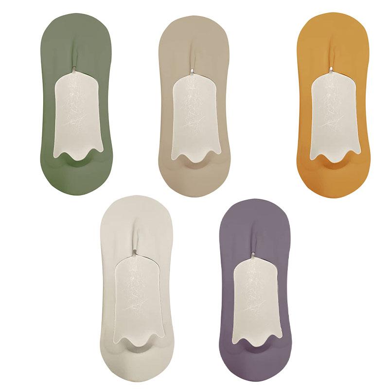 5 Paar Herrensocken Baumwolle Atmungsaktiv Sommer Ultradünn No Show Eisseide Socke Silikon Rutschfeste Sohle Schweißabsorbierend Herren Bootssocke