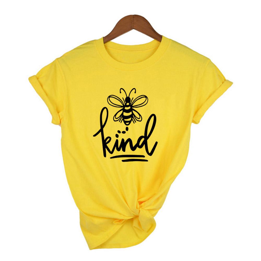 Bee Kind Print Graphic Tees Women Summer Short Sleeve Female T Shirt Mujer Camisetas Aesthetic Harajuku