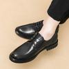 Business Dress Casual Leather Shoes New British Trend Soft Leather Soft Sole Platform Groom Wedding Men's Leather Shoes