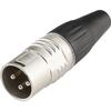 XLR Connector - HICON - XLR 3P - 3-pole - Male - Black/silver