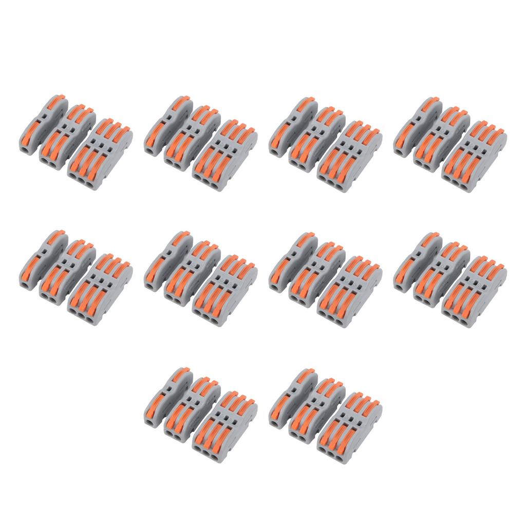 30Pcs Quick Terminal Block Wire Connector PushType Wiring Splitter Set SPL-P1/P2/P3