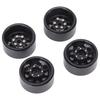 4Pcs Beadlock Wheels 1in Deep Groove Universal for Traxxas ATV RC Car Body Parts with Screws Black
