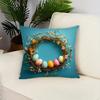 Easter Fantasy Bunny and Egg Combination Single-Sided Pillowcase Living Room Bedroom Sofa Chair Decorative Cushion Cover