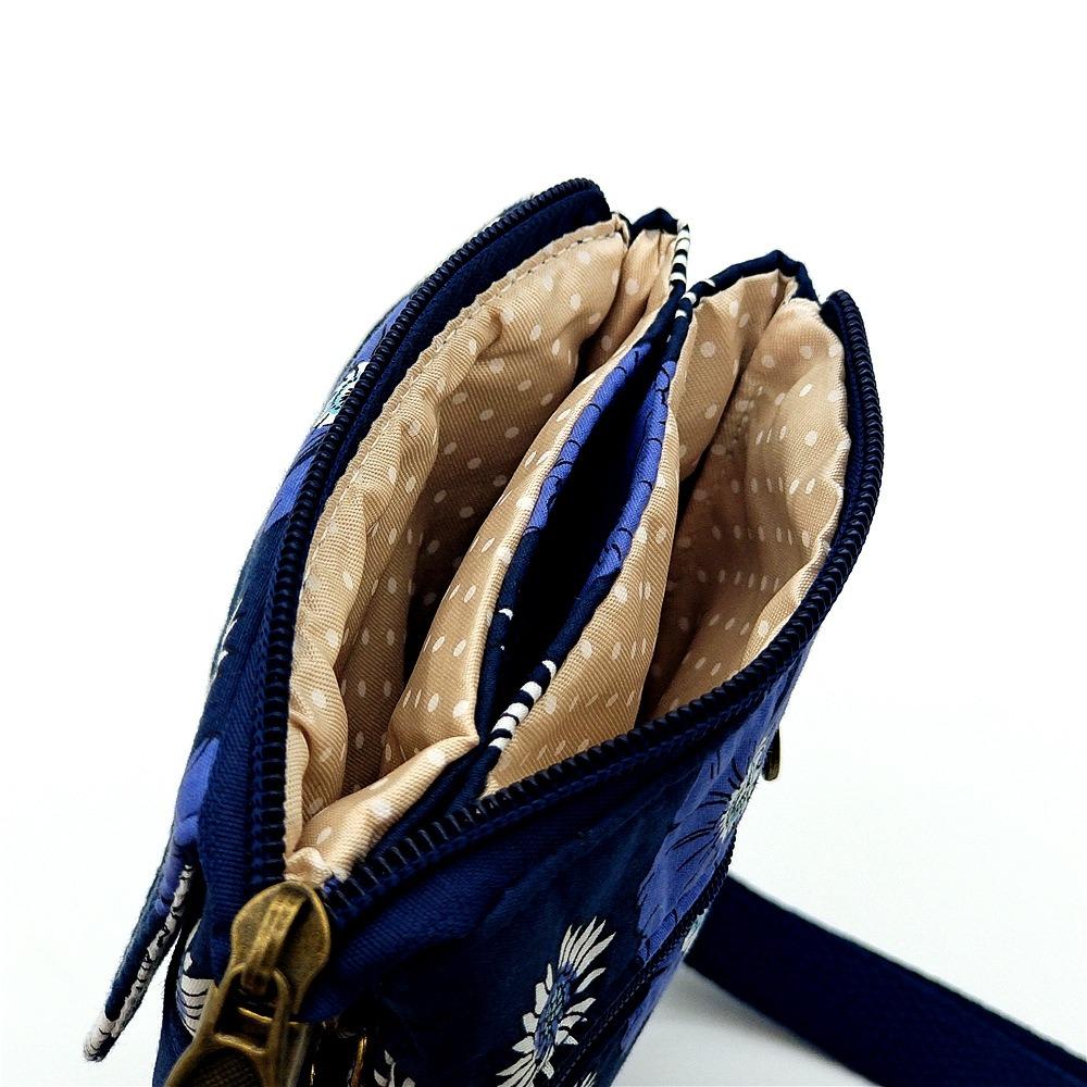 New Adjustable Strap Crossbody Bag Print Five-layer Phone Purse Fresh Pastoral Handbags Women