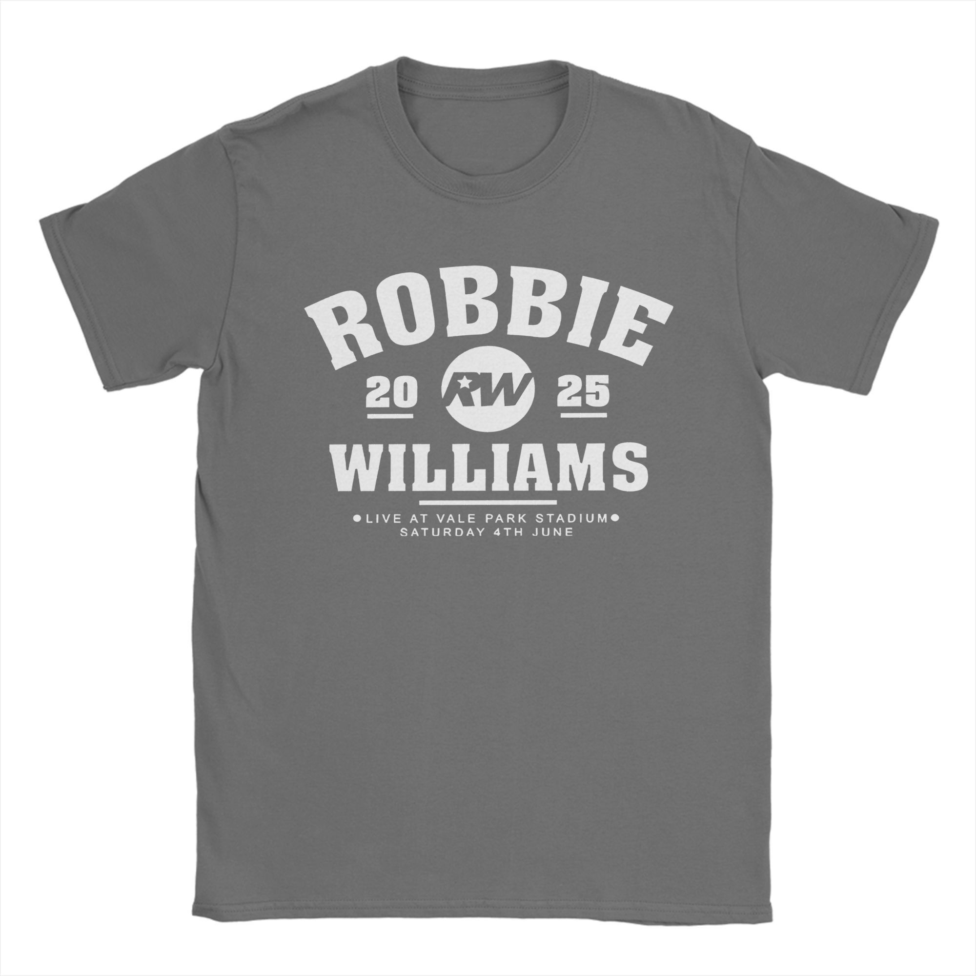 Robbie Williams Live 2025 Concert T Shirt for Men Pure Cotton Fashion T-Shirt O Neck RW Singer Tee Shirt Clothing New Arrival 3XL