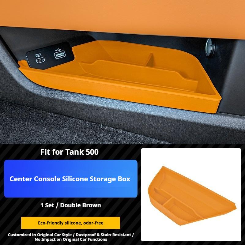For GWM Tank 500 Hi4-T Hi4-Z 2026 Car Central Control Lower Storage Box Special Silicone Storage Tray Built In Car Accessories