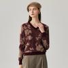 Zhaojun Women's 2025 A/W 100% Cashmere V-Neck Jacquard Sweater