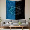 Grêmio Black and Blue Logo Design Patterned Tapestry Decorative Wall Hanging, Home Bedroom Living Room Decor