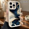 Phone Case: 2D Flat Design, Fits iPhone 13 Pro, 14, 15, 16, 17, 18, Colorfully Blended In Blue and White, Perfect for Christmas and Halloween Gifts