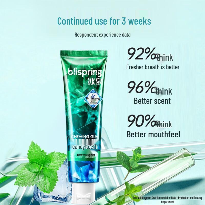 Blispring Tourmaline Fresh Mint Whitening Toothpaste, 120g