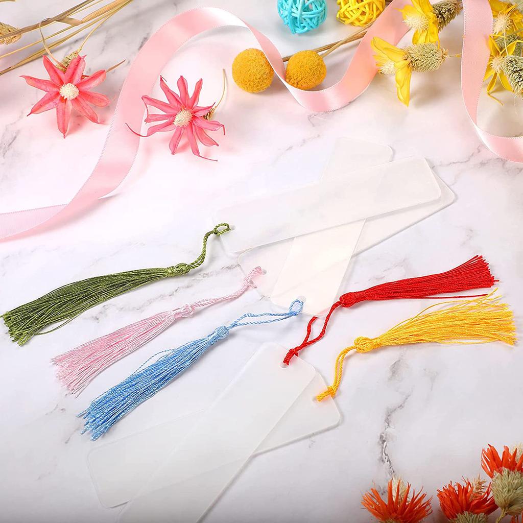 DIY Blank Bookmarks with Colorful Tassels for DIY Bookmarks Handmade Craft