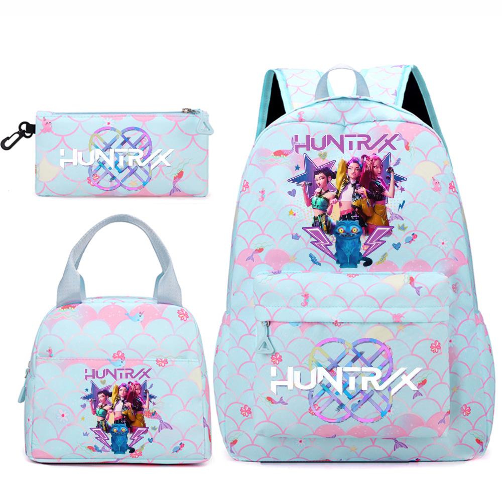 3 Stück/Set Anime Niedlich Kpop Bedruckter Rucksack Handtasche Federmäppchen für Teenger Studentin Student Junge Schultasche Kinder Schultasche Große Kapazität Reisetasche Geschenk