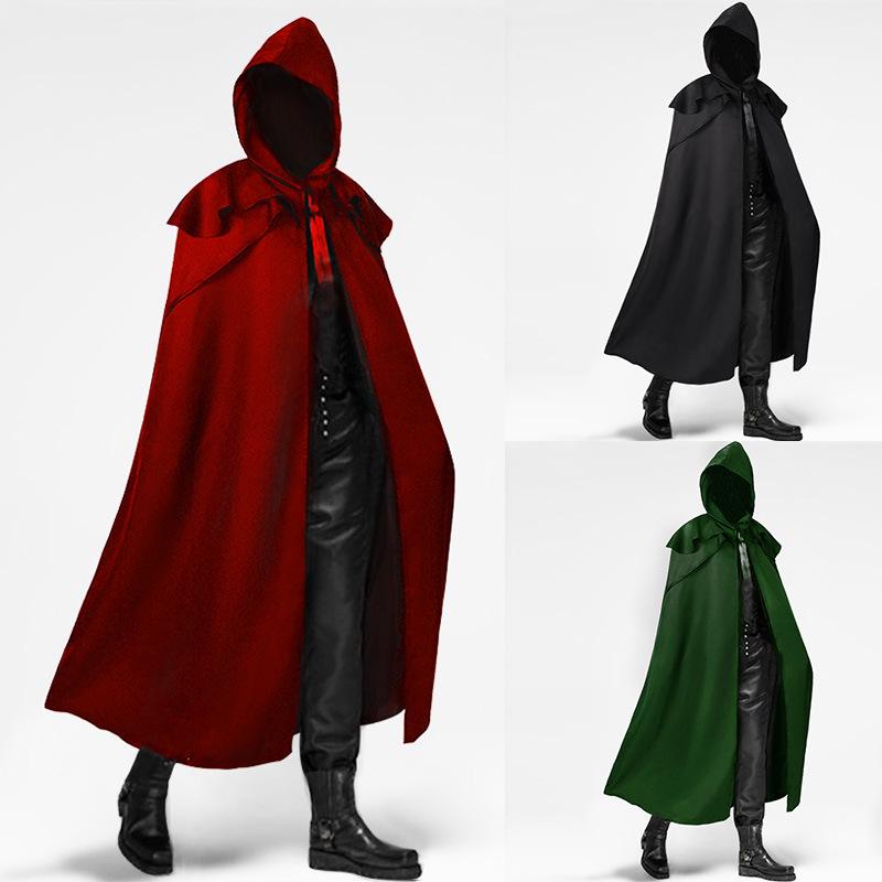Men's Gothic Medieval Cloak - 4 Colors, Halloween Party Edition.