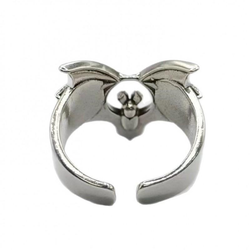Adjustable Open Ring Men Women Vintage Bat Punk Style Plated Retro Fashion Statement Halloween Accessory