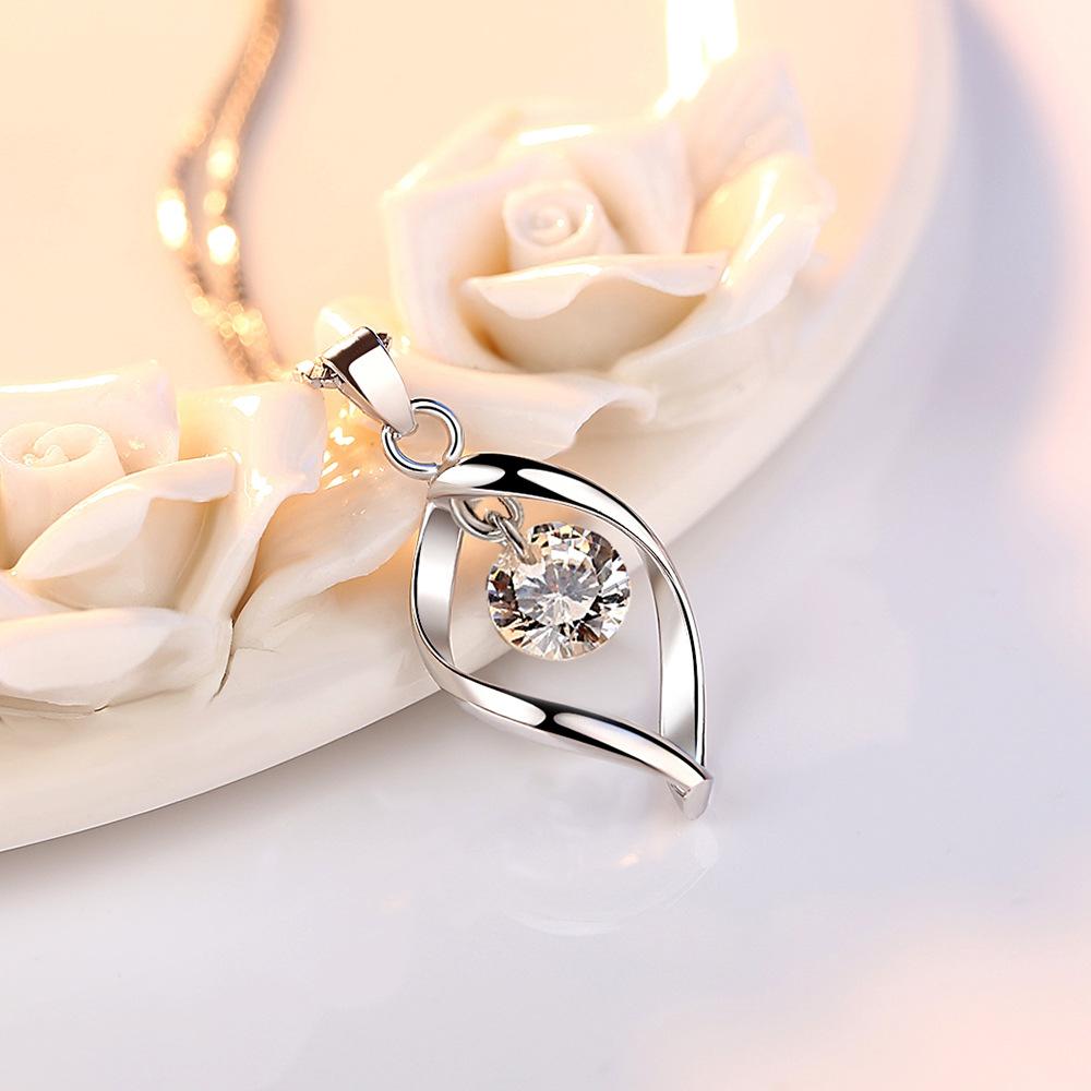 925 Silver Gold Plated Zircon Necklace for Women Birthday Party Gift