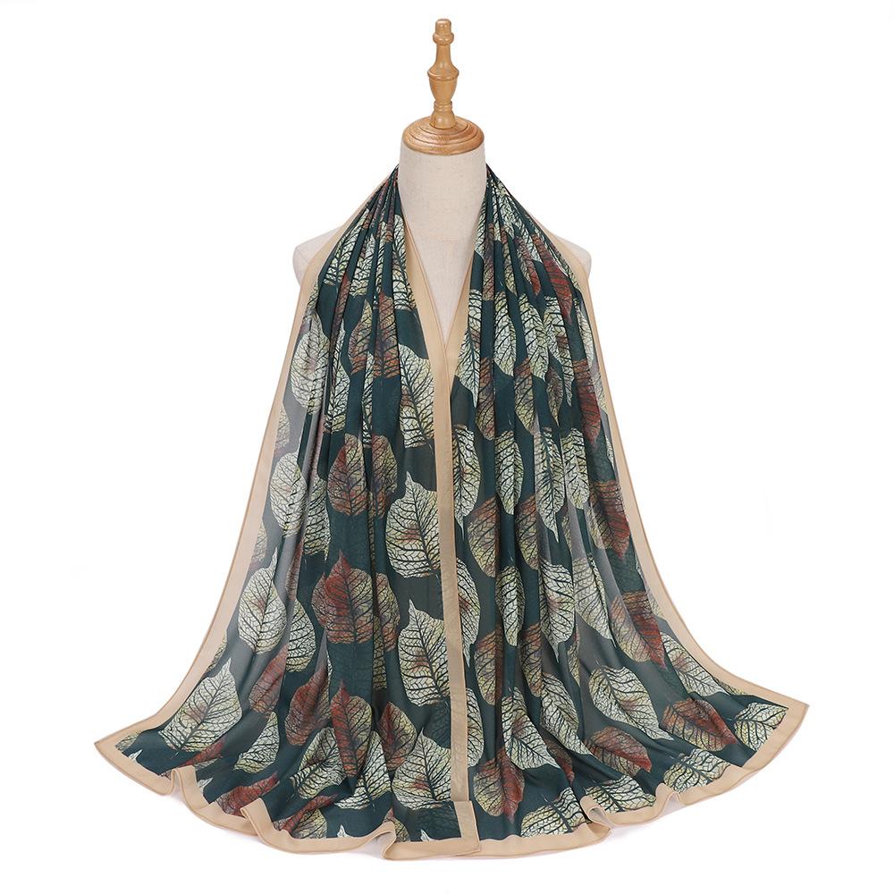 New Designs Printed Hijab Chiffon Scarfs For Women Scarves Muslim Fashion Turbans Malaysian Muslim Hijabs Wraps Ramadan Turban