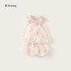 Girl Summer Flower Pattern Sleeveless Shorts Set For Kids 3 To 8 Years
