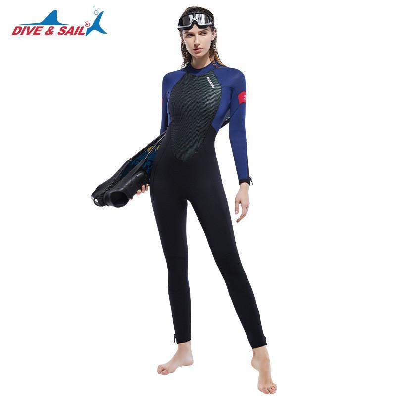 Diving Suit Men s 5MM One-piece Long-sleeved Warm Women s Snorkeling Swimming Surfsuit XS