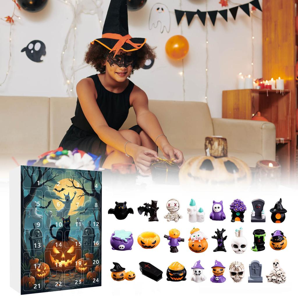 Advent 24-Day Countdown CalendarHalloween Countdown 24-Day Resin Ornament Series Calendar