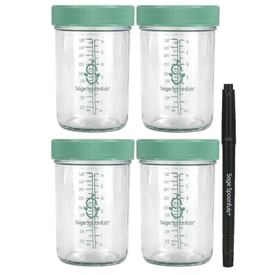 Glass Baby Food Containers, 4 Pack, 8 Oz Each