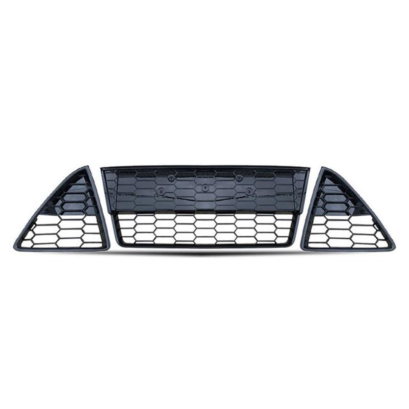 Car Accessories For Ford Focus 2012 2013 2014 Front Bumper Lower Grille Racing Grille Grills Honeycomb Glossy Matte Black Mesh