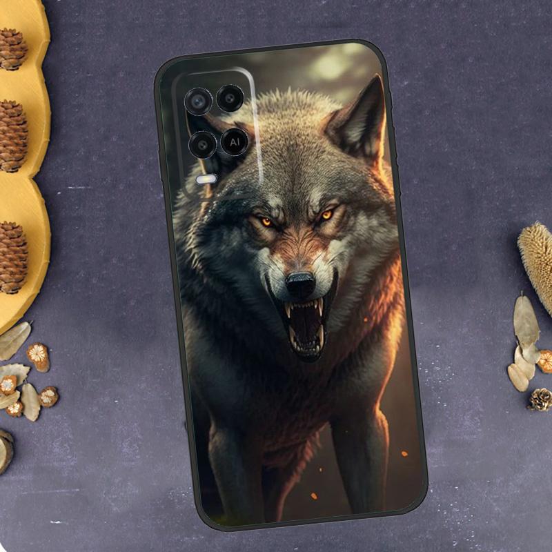 Angry Wolf Phone Case For Oppo A96 A16 A76 A78 A58 A18 A38 A98 A17 A77 A80 A40 A60 A74 A94 A54 A15 A57S
