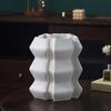 Three-dimensional Ceramic Vase White Geometric Circle Streak Flower Vase Ceramic Handicraft Floral Arrangement Accessories