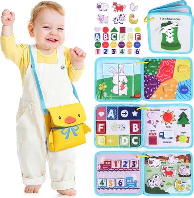 Montessori Busy Bag Cloth Story Sensory Books για νήπια Ήσυχες τρισδιάστατες δραστηριότητες Απασχολημένος πίνακας μάθησης Παιχνίδια ανάπτυξης συνηθειών Τσάντα δεξιοτήτων