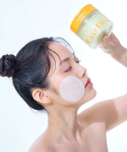 Cleardear Green Tangerine Mild Dual Peeling Pads (50 Pads) + 2 Sachets