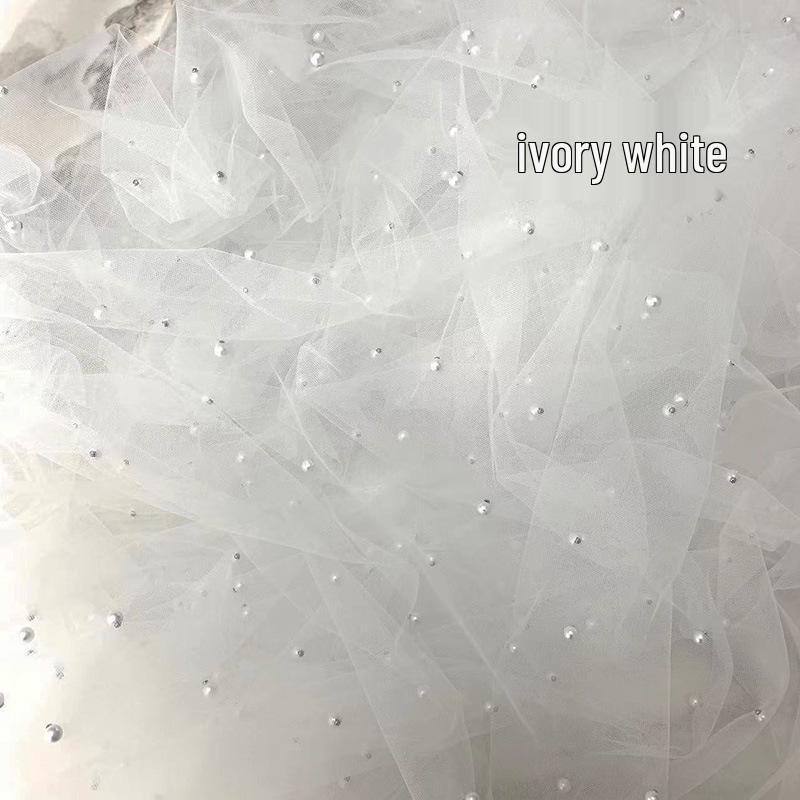 Weicher seidiger Perlen-Netzstoff für handgefertigte Hochzeitskleider & Desserttisch-Dekoration