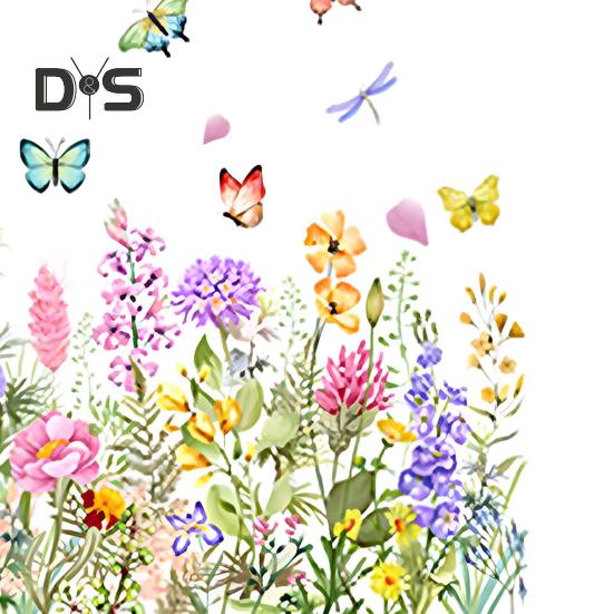 Colorful Floral Window Stickers Double-Sided Static Window Clings Floral Pattern Spring Window Decals for Home Bedroom Office Decor