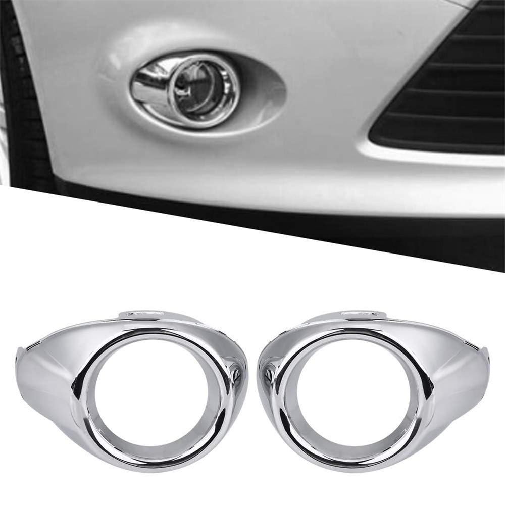 2PCS Front Fog Light Lamp Cover Chrome Ring Trim For Ford Focus 2012 2013 2014