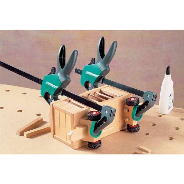 Serre-joint à une main WOLFCRAFT EHZ Easy 75-150 - Conversion en écarteur - Garantie 5 ans