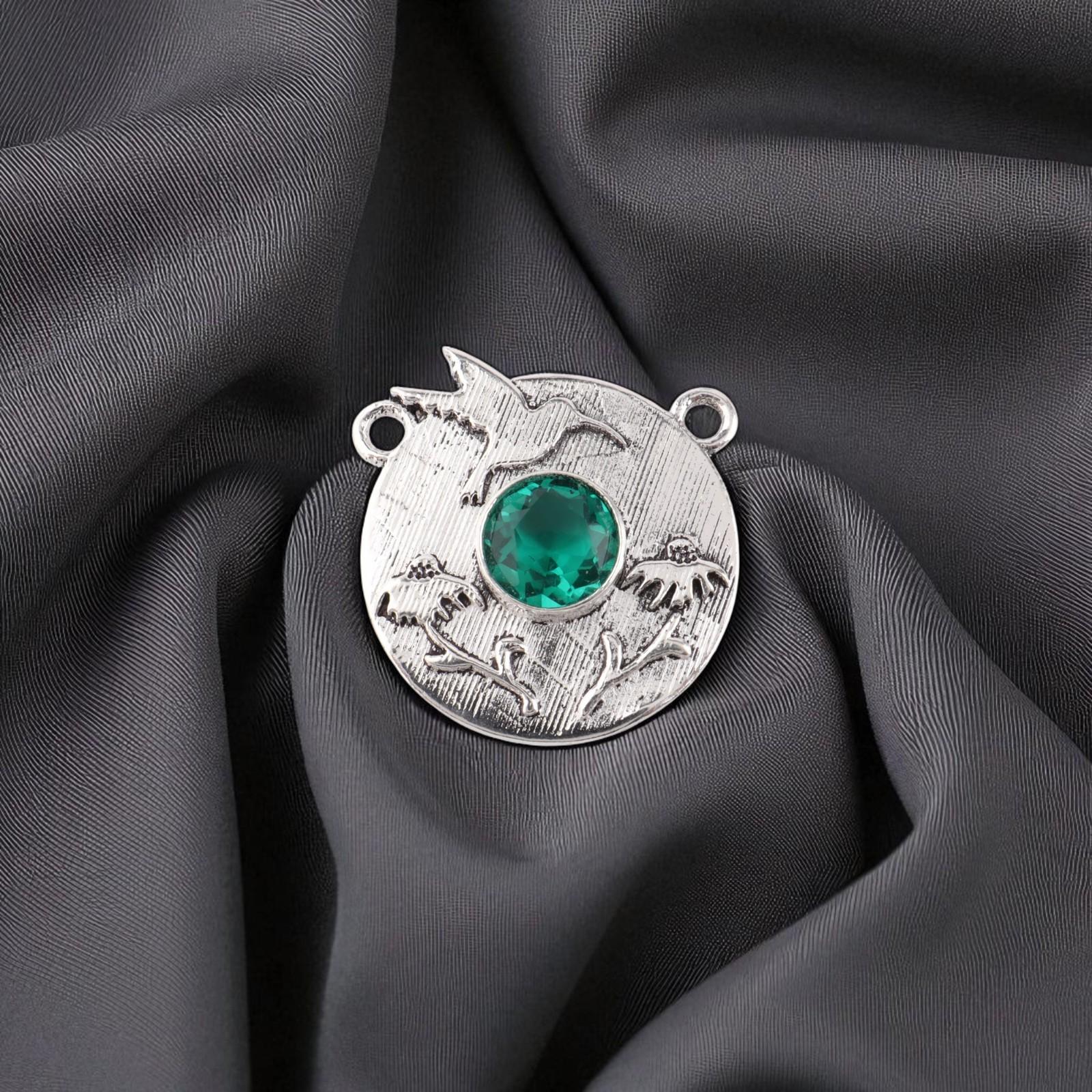 

Chrome Diopside Gemstone 925 Sterling Silver Jewelry Handcrafted Pendant 0.92 CP-34-1