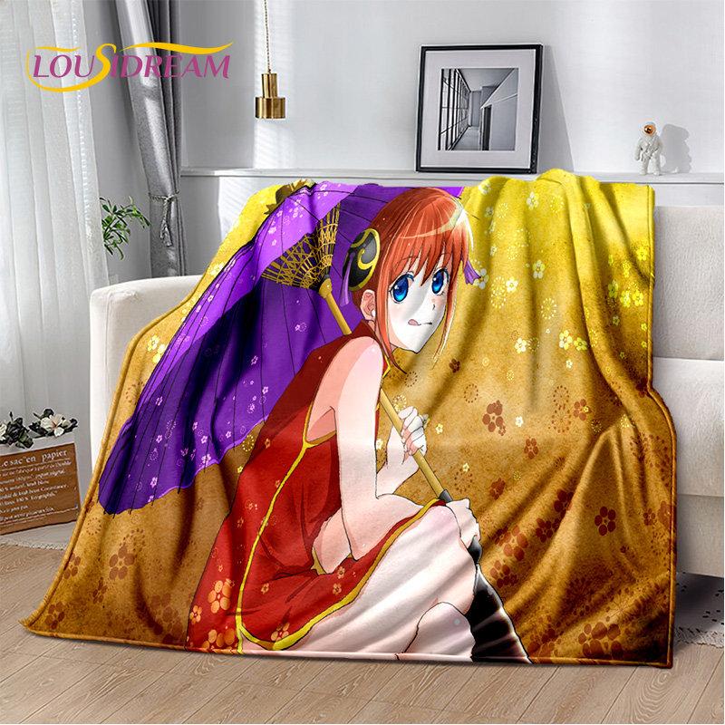 Gintoki Kagura Gintama Anime Soft Plush Blanket,Flannel Blanket Throw Blanket for Living Room Bedroom Bed Sofa Picnic Cover Kids