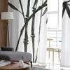 Art Watercolor Bamboo Tulle Curtains For Living Room Decoration Modern Chiffon Sheer Voile Kitchen Curtain