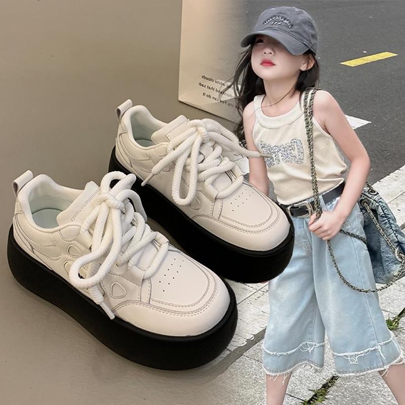Rutschfeste Ledersportschuhe für Mädchen - Herbstkollektion 2026 für Schüler