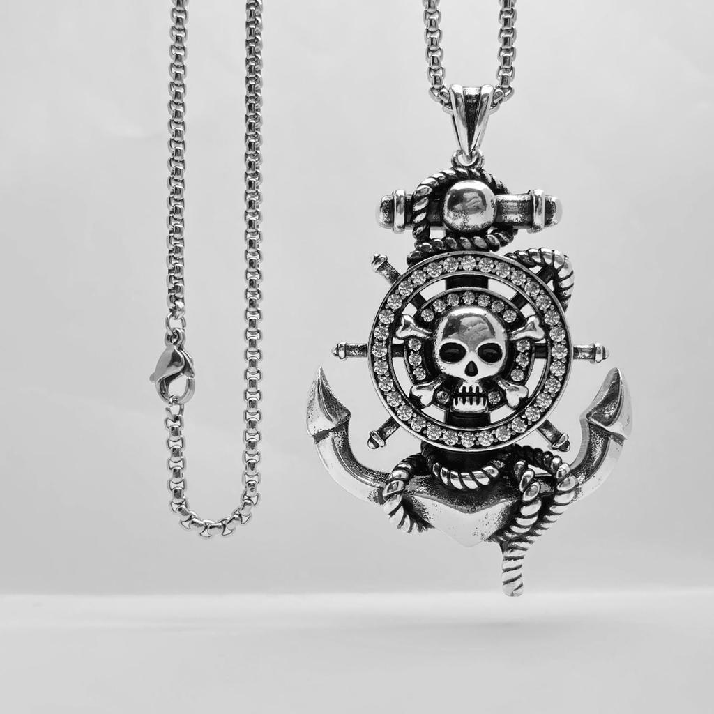 Xiewei'er Gothic Skull Pendant: Punk Hip Hop Niche Necklace