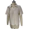 2026 Women's Turn-down Collar Solid Color Knitted Pullover Loose Short Sleeve Casual T-shirt