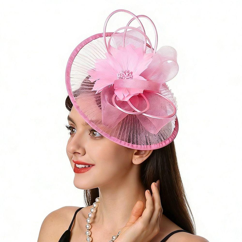 Fascinator Floreale con Velo in Rete Cappello Parrucca Fascinator Fascia per Capelli Fascinator in Sinamay Feste in Costume