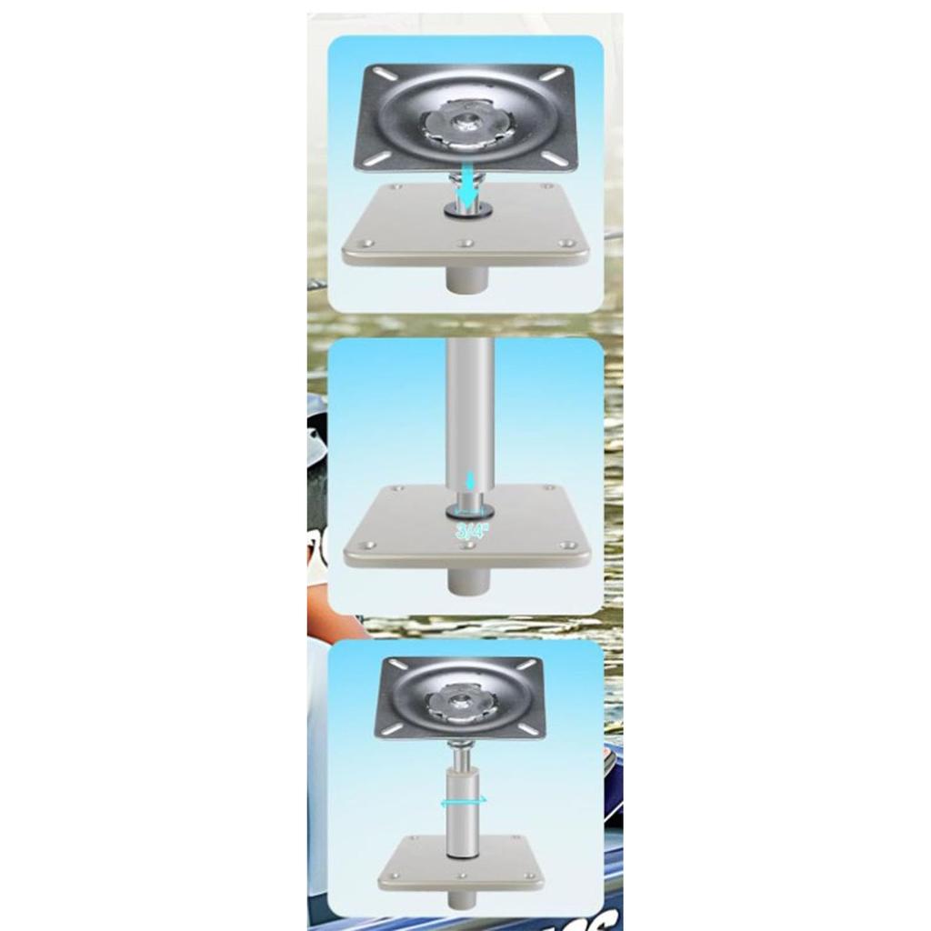 Aluminum Alloy Boat Seat Base, High Strength and Lightweight, with 3/4 Inch Pin Post Sockets, Fits Most Boat Seats, Gray