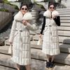 New fur collar long cotton-padded clothes for women with waist and thin thickened warm cotton-padded jacket with removable sleeves and large-size j